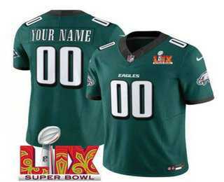Men & Women & Youth Philadelphia Eagles Customized Green 2025 Super Bowl LIX FUSE Vapor Limited Jersey->customized nfl jersey->Custom Jersey